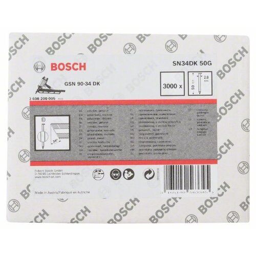  D-Kopf Streifennägel 34°, harzbeschichtet – glatte Ausführung Bosch D-Kopf Streifennagel SN34DK 50G, für Nagelpistolen 12375105