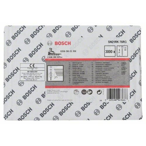  Rundkopf-Streifennägel 21°, harzbeschichtet – gerillte Ausführung Bosch Rundkopf-Streifennagel SN21RK 75RG, für Nagelpistolen 12375138