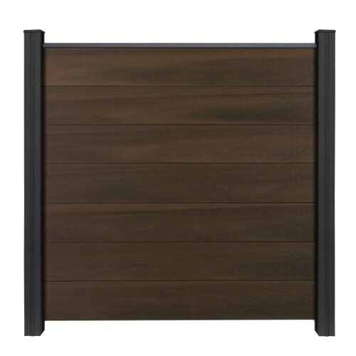  GroJa Steckzaun GroJa Solid Stecksystem Grande 180x180 cm | Walnuss co-extrudiert - Kartonverpackt 12466968