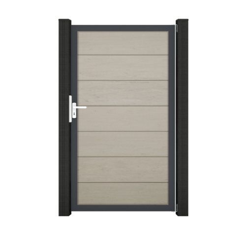  GroJa Tor GroJa Solid Grande Tor Bi-Color Sand | 100x180x4 cm Alu-Rahmen DB 703, Univer. DIN 12466929