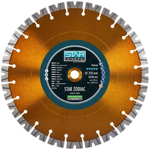  Clever Diamond Diamant - Scheibe  für Hartgestein STAR ZODIAC 450 x 3,0 x 17 x 25,4 mm 12467088