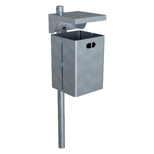  Abfallbehälter Abfallbehälter mit Dach feuerverzinkt mit Standpfosten Ø60x1300mm 12467182