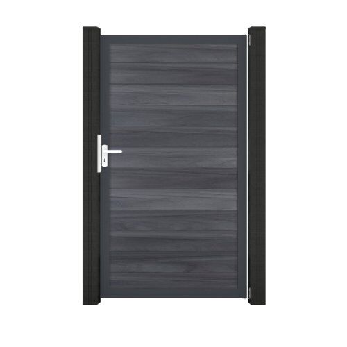  GroJa Tor GroJa Solid Grande Tor Steingrau co-extrudiert | 100x180x4 cm Alu-Rahmen DB 703, Univer. DIN 12466930