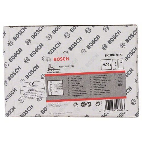  Rundkopf-Streifennägel 21°, harzbeschichtet – gerillte Ausführung Bosch Rundkopf-Streifennagel SN21RK 90RG, für Nagelpistolen 12375136