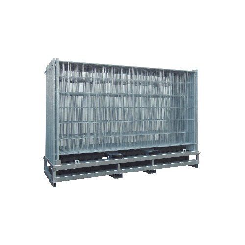  Standard SET mit 29 Bauzäunen und Zubehör auf Lager- und Transporttraverse Mobilzaun ,,Profi"mit Haken und Ösen, ohne Verbindungsschellen 12450307