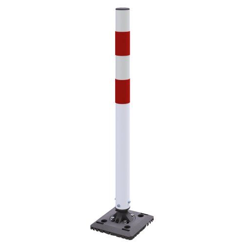  Kickback KICKBACK © Poller Ø 60 mm mit Grundplatte zum Aufdübeln weiß mit rot refl. Streifen 12467258