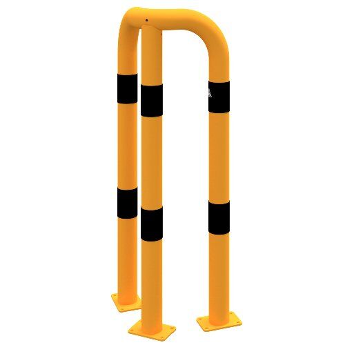  Sperrbügel Rammschutzbügel 90° gleichschenklig Stahlrohr Ø 76 mm gelb / schwarz Gesamtbreite: 350 mm Höhe Überflur: 1150 mm 12467285