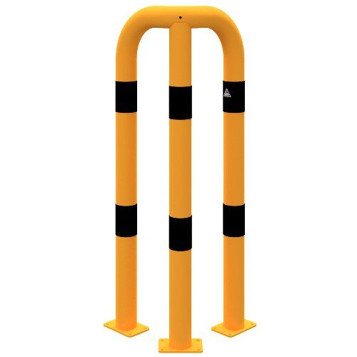  Sperrbügel Rammschutzbügel 90° gleichschenklig Stahlrohr Ø 76 mm gelb / schwarz Gesamtbreite: 350 mm Höhe Überflur: 1150 mm 12467285