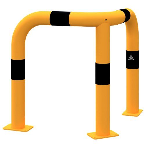  Sperrbügel Rammschutzbügel 90° gleichschenklig Stahlrohr Ø 76 mm gelb / schwarz Gesamtbreite: 600 mm Höhe Überflur: 650 mm 12467287