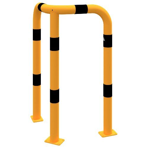  Sperrbügel Rammschutzbügel 90° gleichschenklig Stahlrohr Ø 76 mm gelb / schwarz Gesamtbreite: 600 mm Höhe Überflur: 1150 mm 12467276