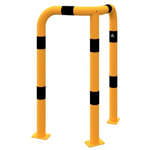  Sperrbügel Rammschutzbügel 90° gleichschenklig Stahlrohr Ø 76 mm gelb / schwarz Gesamtbreite: 600 mm Höhe Überflur: 1150 mm 12467276