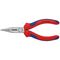  Flachrundzangen mit Schneide (Radiozangen) KNIPEX 25 02 140 Flachrundzange mit Schneide (Radiozange) mit Mehrkomponenten-Hüllen schwarz atramentiert 140 mm 12380848