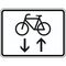 Zusatzzeichen Verkehrszeichen 1000-33 Radverkehr im Gegenverkehr 450x600 mm, Alu 2 mm, RA1 12358278