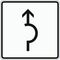  Zusatzzeichen Verkehrszeichen 1000-34 Umleitungsbeschilderung Halbkreis 420x420 mm, Alu 2 mm, RA1 12358615
