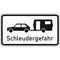  Zusatzzeichen Verkehrszeichen 1006-30 Schleudergefahr 412x750 mm, Alu 2 mm, RA2 12357907