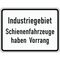  Zusatzzeichen Verkehrszeichen 1008-32 Industriegebiet Schienenfahrzeuge haben Vorrang 450x600 mm, Alu 2 mm, RA3 12358401