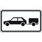  Zusatzzeichen Verkehrszeichen 1010-59 Personenkraftwagen m. Anhänger 412x750 mm, Alu 2 mm, RA3 12357694