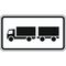  Zusatzzeichen Verkehrszeichen 1010-60 Lastkraftwagen m. Anhänger 330x600 mm, Alu 2 mm, RA3 12357693