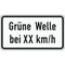  Zusatzzeichen Verkehrszeichen 1012-34 Grüne Welle bei XX km/h 231x420 mm, Alu 2 mm, RA3 12357506