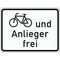  Zusatzzeichen Verkehrszeichen 1020-12 Radfahrer u.Anlieger frei 315x420 mm, Alu 2 mm, RA3 12357671