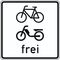 Zusatzzeichen Verkehrszeichen 1022-14 Radverkehr u.Mofas frei 600x600 mm, Alu 3 mm, RA2 12358012
