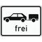  Zusatzzeichen Verkehrszeichen 1024-11 Personenkraftwagen m. Anhänger frei 562x750 mm, Alu 2 mm, RA2 12357834