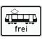  Zusatzzeichen Verkehrszeichen 1024-16 Straßenbahn frei 315x420 mm, Alu 2 mm, RA3 12358522