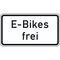  Zusatzzeichen Verkehrszeichen 1026-63 E-Bikes frei 231x420 mm, Alu 2 mm, RA1 12358507