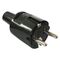  Steckvorrichtung 230V as-Schwabe PVC-Schutzkontakt-Stecker, schwarz, doppelter Schutzkontakt 12362593