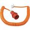  CEE Verlängerung PUR 400V as-Schwabe CEE Baustellen-Spiralleitung 5m, orange, H07BQ-F 5G2,5, mit CEE Stecker 400V/16A 12362052