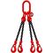  4-Strang-Kettengehänge, mit schwarz lackierter Kette mit Sonder-Aufhängering (für Kranhaken DIN 15401 Nr. 8) McBULL® 4-Strang-Kettengehänge, GK8, schwarz, 8 mm, 1 Meter, Typ4K8 12400089