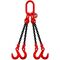  4-Strang-Kettengehänge, mit schwarz lackierter Kette mit Sonder-Aufhängering (für Kranhaken DIN 15401 Nr. 8) McBULL® 4-Strang-Kettengehänge, GK8, schwarz, 7 mm, 1 Meter, Typ6K8 12400083