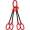  4-Strang-Kettengehänge, mit schwarz lackierter Kette mit Sonder-Aufhängering (für Kranhaken DIN 15401 Nr. 8) McBULL® 4-Strang-Kettengehänge, GK8, schwarz, 7 mm, 1 Meter, Typ8K8 12400085
