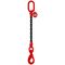  1-Strang-Kettengehänge, mit schwarz lackierter Kette mit Sonder-Aufhängering (für Kranhaken DIN 15401 Nr. 8) McBULL® 1-Strang-Kettengehänge, GK8, schwarz, 7 mm, 1 Meter, Typ7K8 12400334