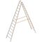  Layher Steigtechnik Leitern Sprossenstehleiter TOPIC 14 Sprossen, Aluminiumleiter 2x14 Sprossen, beidseitig begehbar, klappbar, Länge 4.10 m 12405351