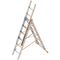  Layher Steigtechnik Leitern Allzweckleiter TOPIC 6 Sprossen, Aluminiumleiter 3-teilig 3x6 Sprossen, ausziehbar, beidseitig begehbar, klappbar, Länge 4.15 m 12405479