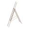  Layher Steigtechnik Leitern Allzweckleiter TOPIC 12 Sprossen, Aluminiumleiter 3-teilig 3x12 Sprossen, ausziehbar, beidseitig begehbar, klappbar, Länge 8.35 m 12405480