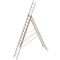  Layher Steigtechnik Leitern Allzweckleiter TOPIC 14 Sprossen, Aluminiumleiter 3-teilig 3x14 Sprossen, ausziehbar, beidseitig begehbar, klappbar, Länge 10.05 m 12405426