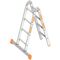  Layher Steigtechnik Leitern Klappleiter TOPIC 4 Sprossen; Aluminiumleiter 2x4 Sprossen, klappbar, beidseitig begehbar, Länge 2.47 m 12405364