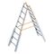  Layher Steigtechnik Leitern Treppenstehleiter TOPIC 8 Sprossen, Aluminiumleiter klappbar mit verstellbaren Holmen, Länge 2.40 m 12405360