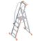  Leitern Plattformleiter TOPIC 5 Sprossen; Aluminiumleiter mit Plattform,Handläufen und breiten Stufen; einseitig begehbar; klappbar Länge 2.40 m 12405359