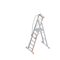  Layher Steigtechnik Leitern Plattformleiter TOPIC 6 Sprossen; Aluminiumleiter mit Plattform,Handläufen und breiten Stufen; einseitig begehbar; klappbar Länge 2.60 m 12405470