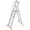  Leitern Layher Plattformleiter TOPIC 7 Sprossen; Aluminiumleiter mit Plattform,Handläufen und breiten Stufen; einseitig begehbar; klappbar Länge 2.80 m 12405452