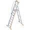 Multifunktionsleitern Layher Plattformleiter TOPIC 8 Sprossen; Aluminiumleiter mit Plattform,Handläufen und breiten Stufen; einseitig begehbar; klappbar Länge 3.10 m 12405343