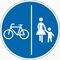  Vorschriftzeichen Verkehrszeichen 241-30 Getrennter Rad- u. Gehweg, Radweg links, Ø 600 mm, Alu 2 mm, RA1 12356210
