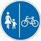  Vorschriftzeichen Verkehrszeichen 241-31 Getrennter Rad- u. Gehweg, Radweg rechts, Ø 600 mm, Alu 2 mm, RA3 12356347