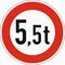  Vorschriftzeichen Verkehrszeichen 262 Verbot f. Fahrzeuge über angeg. tatsächliche Masse, Ø 600 mm, Alu 3 mm, RA3 12356874