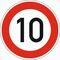  Vorschriftzeichen Verkehrszeichen 274-10 Zulässige Höchstgeschwindigkeit 10 km/h, Ø 750 mm, Alu 3 mm, RA2 12356171