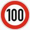  Vorschriftzeichen Verkehrszeichen 274-100 Zulässige Höchstgeschwindigkeit 100 km/h, Ø 600 mm, Alu 3 mm, RA3 12356998