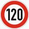  Vorschriftzeichen Verkehrszeichen 274-120 Zulässige Höchstgeschwindigkeit 120 km/h, Ø 420 mm, Alu 2 mm, RA1 12356305
